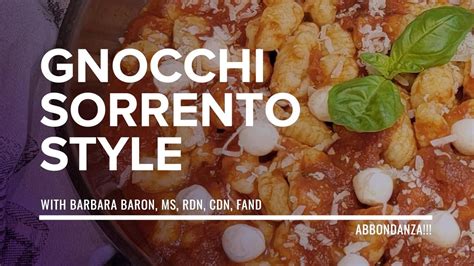 Gnocchi Sorrento Style Recipe With Barbara Baron Youtube