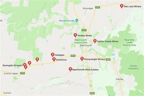 Beechworth Wine Region Wineries Vineyards Wine Winery Tour Maps