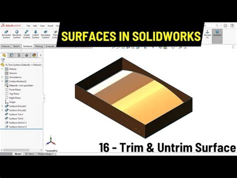 Trim And Untrim In Solidworks Surface Modeling Youtube