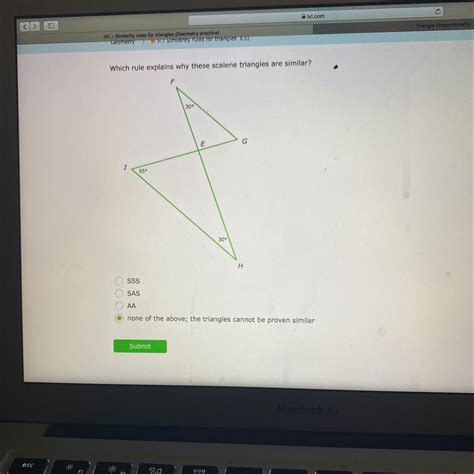 Which Rule Explains Why These Scalene Triangles Are Similar F 300 E G