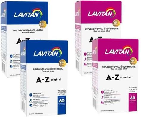 Kit 02 Lavitan Az Homem 02 Lavitan Mulher 60 Comprimidos Cada CIMED