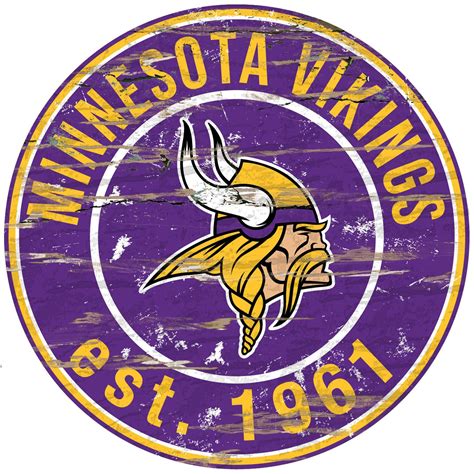 Minnesota Vikings Wood Sign 24 Round Minnesota Vikings Minnesota