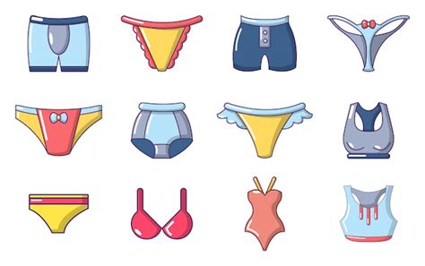 Underwear Icon Set Cartoon Set Of Underwear Vector Icons Set Isolated