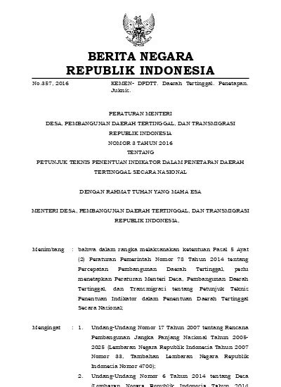 No Nomor Tambahan Lembaran Negara Republik Indonesia Nomor