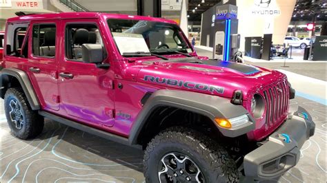 2022 Jeep Wrangler Rubicon Hybrid 4xe In Tuscadero Pearlcoat Pink Walkaround Sky 1 Touch Chicago