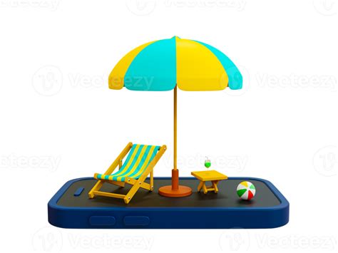 Free 3d Minimal Summer Theme Beach Theme Vacation Time Recreational Time Smartphone With