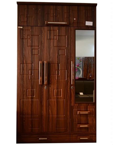 Wooden 3 Doors Brown Teak Wood Almirah With Locker At Rs 36000 Piece