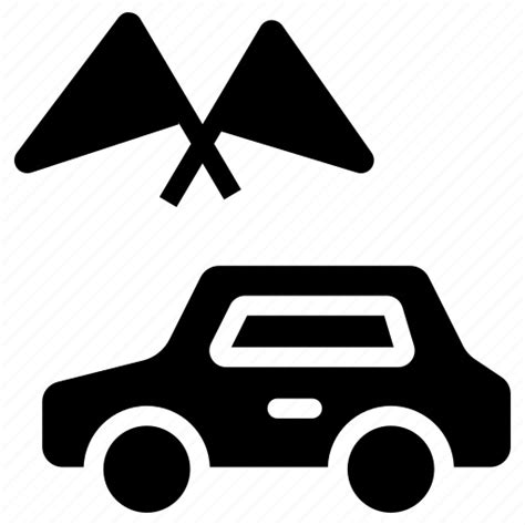 Car Vehicle Automobile Transportation Flags Race Racing Icon