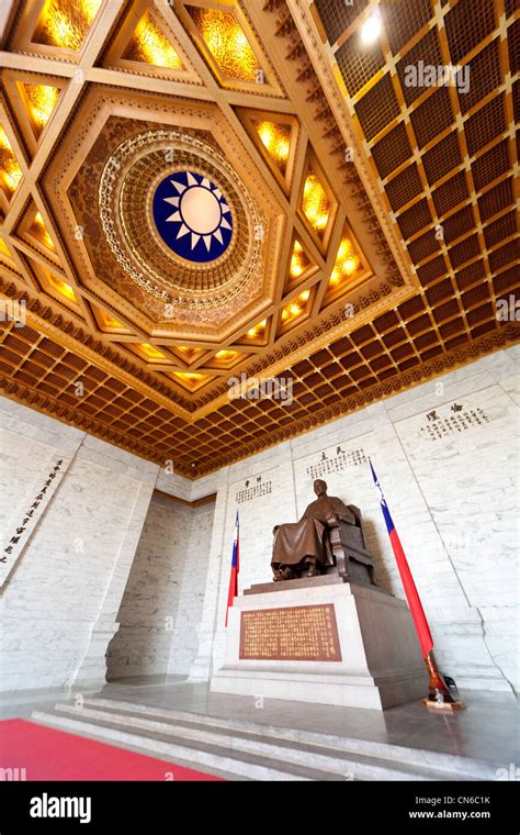 Bronze Statue Of Chiang Kai Shek In CKS Memorial Hall Taipei Taiwan