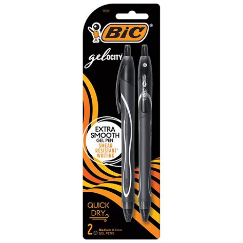 Bic Gelocity Extra Smooth Quick Dry Gel Pens Medium Point Mm