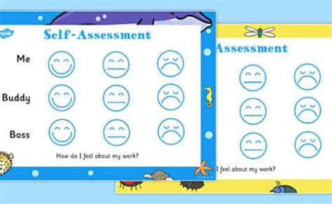 Smiley Face Self Assessment Labels Cards Just Teach It Projects Otosection