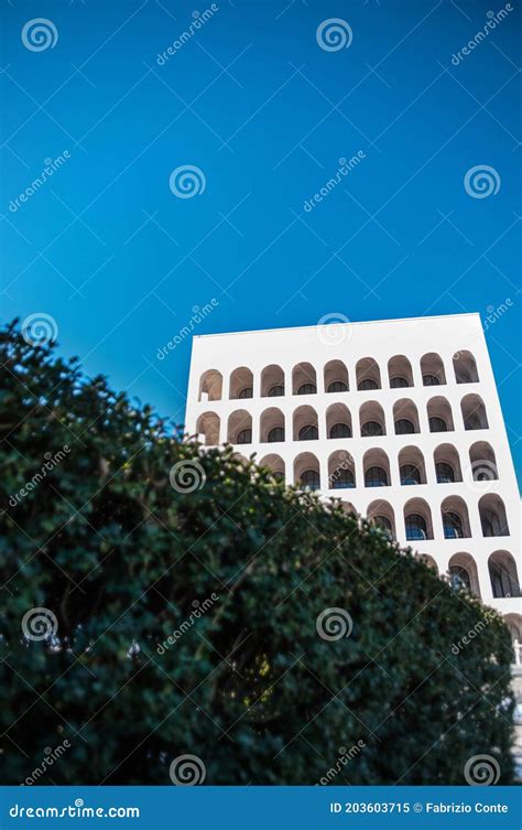 Palace Of Italian Civilization Square Coliseum Rome Eur Stock Image