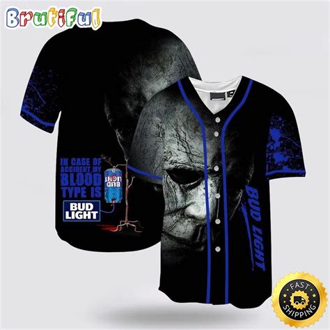 Halloween Horror Michael Myers Bud Light Baseball Jersey