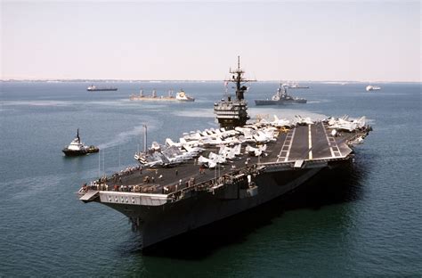 A Port Bow View Of The Aircraft Carrier Uss John F Kennedy Cv As