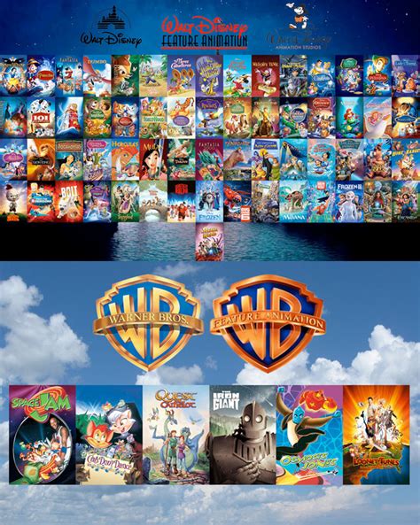 Walt Disney And Warner Bros Feature Animation By Rm1993 On Deviantart