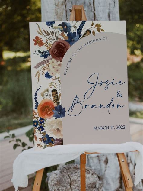 Burnt Orange Navy Blue Wedding Details Elegant Wedding Ideas