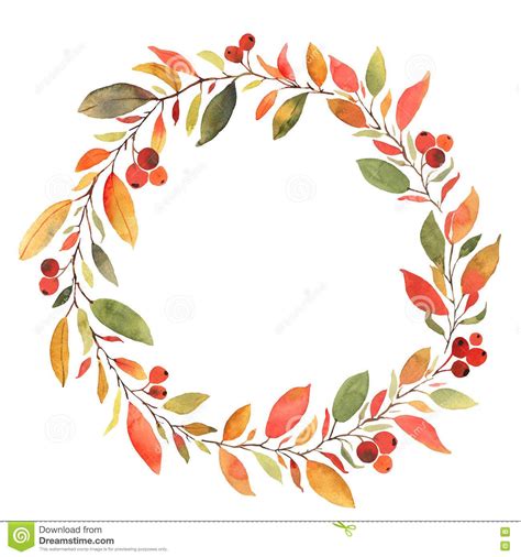 Watercolor Fall Wreath Cliparts Designer Resources Fall Wreath Clip Art ...