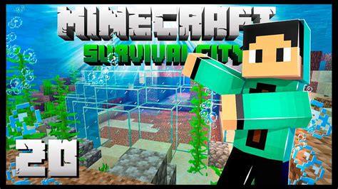 Minecraft SurvivalCity 20 SALA SECRETA DE BAIXO DA ÁGUA YouTube