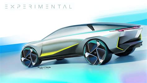 Opel Experimental Concept Design Sketch Render Car Body Design