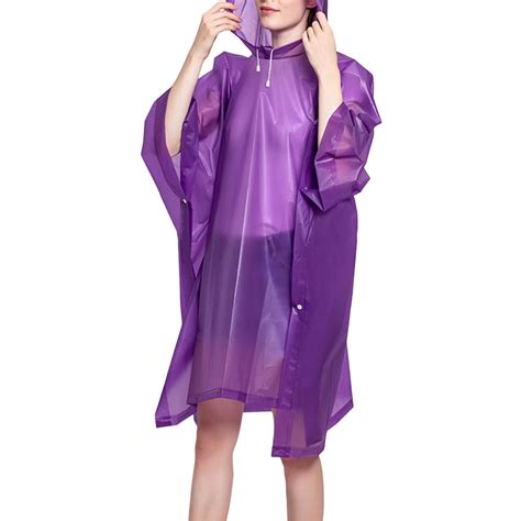 Keruila 1 Pack Rain Ponchos For Adults Reusable Raincoats Emergency Heavy Duty Rain Coat With