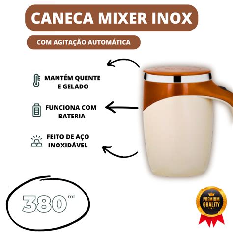 Caneca Mixer Autom Tica El Trica De Inox Misturador Integrado