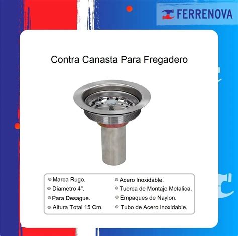 Contra Canasta Ac Inox P Fregadero Rugo 13 Il FERRENOVA MX