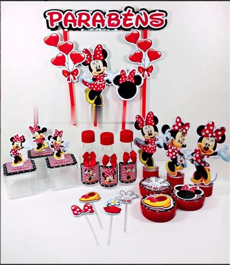 Kit Pe As Lembrancinhas Minnie Vermelha Elo