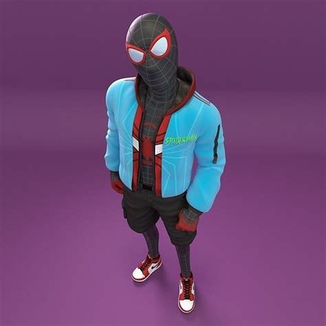 Miles Morales Spider Man Action To Animated Maya Rig 3d Model 3d Model Rigged Cgtrader