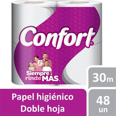 Confort Papel Higiénico Doble Hoja Manga 30 Metros 48 Rollos Espacio