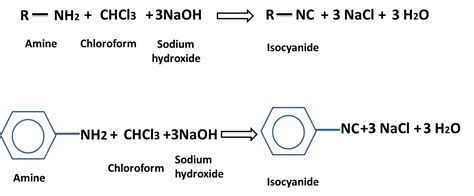 Carbylamine Reaction Isocyanide Test Chemigod