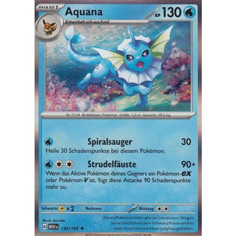 Aquana 134 165 Holo MEW 151 Pokemon Karte günstig kaufen