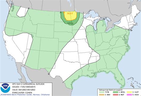 Storm Prediction Center Sep 3 2015 1730 UTC Day 2 Convective Outlook