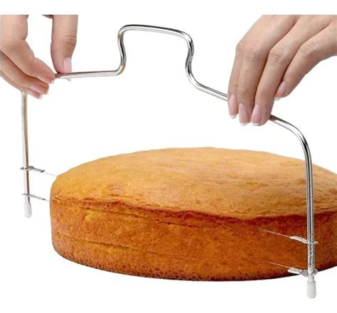 Cortador De Bolo Profissional - Cortador De Bolo Ajustável Inox Com Fio Duplo Profissional | MercadoLivre