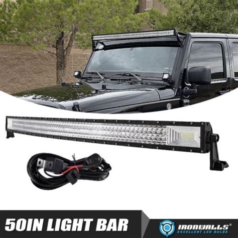 Inch Curved Led Light Bar Spot Flood Driving For Jeep Wrangler Jl