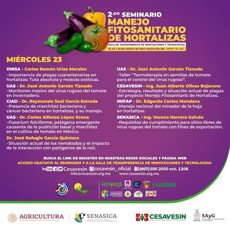 UAS Participa En Seminario Del Manejo Fitosanitario De Hortalizas