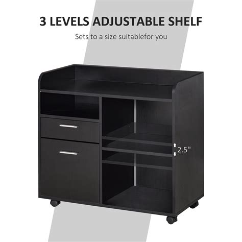 Vinsetto Filing Cabinet Printer Stand Mobile Lateral File Cabinet With