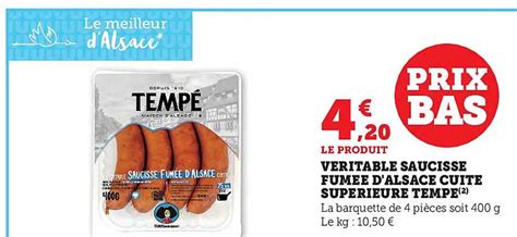 Promo V Ritable Saucisse Fum E D Alsace Cuite Sup Rieure Temp Chez