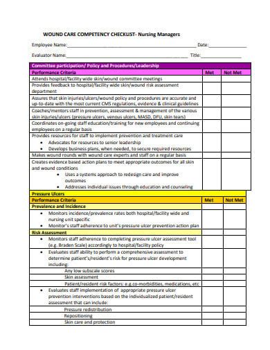 6 Nurse Competency Checklist Templates In Doc Pdf Free And Premium