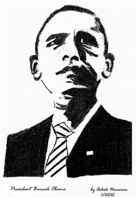 President Barack Obama Drawing By Ashok Naraian Pixels