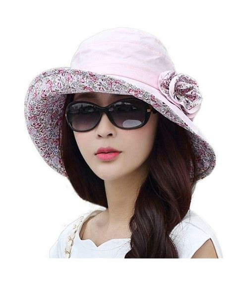 Womens Upf50 Summer Sunhat Bucket Packable Wide Brim Hats Wchin Cord 69117pink Cg12e73y4db