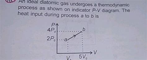 An Ideal Diatomic Gas Undergoes A Thermodynamic Process As Shown On