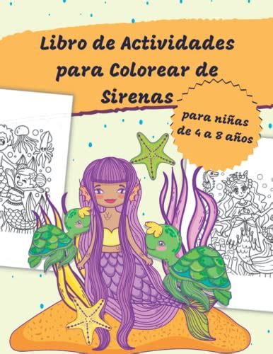 Libro de Actividades para Colorear de Sirenas para niñas de 4 a 8 años