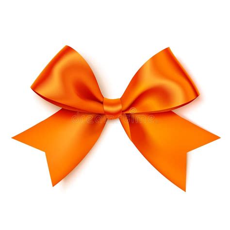 Beautiful Orange Bow For Gift Decor Holiday Decoration Vector Bow