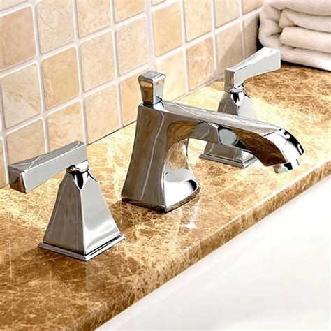 Brass Chrome Three Holes 8 Inch Widespread Bathroom Mixer Taps Basin Faucet In Bathtub Faucets