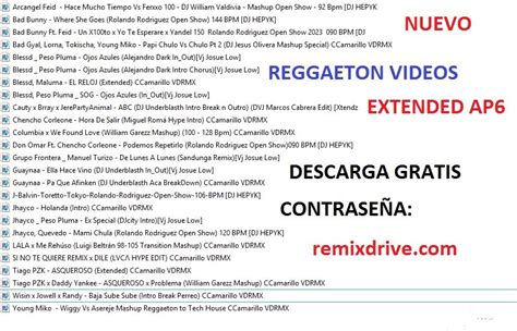 Pack De Reggaeton Videos Remix Extended Septiembre Utilidades