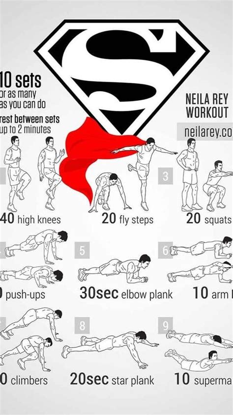 SUPERMAN WORKOUT CHALLENGE BY: NEILAREY.COM | Workout pictures, Flat belly workout, Workout ...