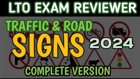 Lto Traffic And Road Signs Exam Reviewer Tagalog Full Version