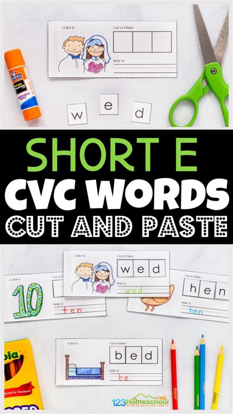 Free Short U Cvc Words Activity Cut And Paste Worksheets