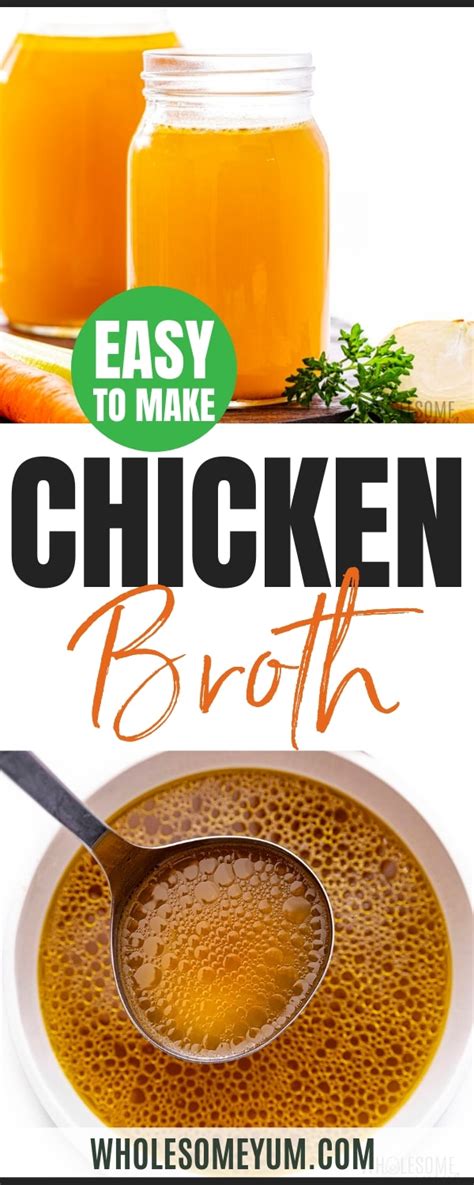 How To Make Chicken Broth Easy Wholesome Yum