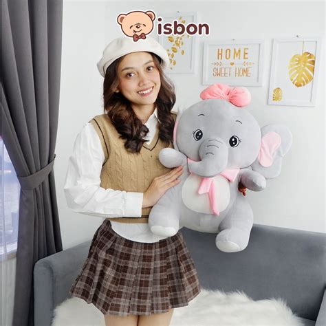 Istana Boneka Gajah Duduk Elephant With Pita Lucu Cocok Untuk Hadiah